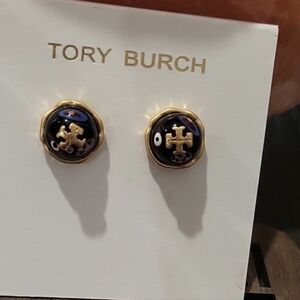 Tory Burch Black and Gold Earrings